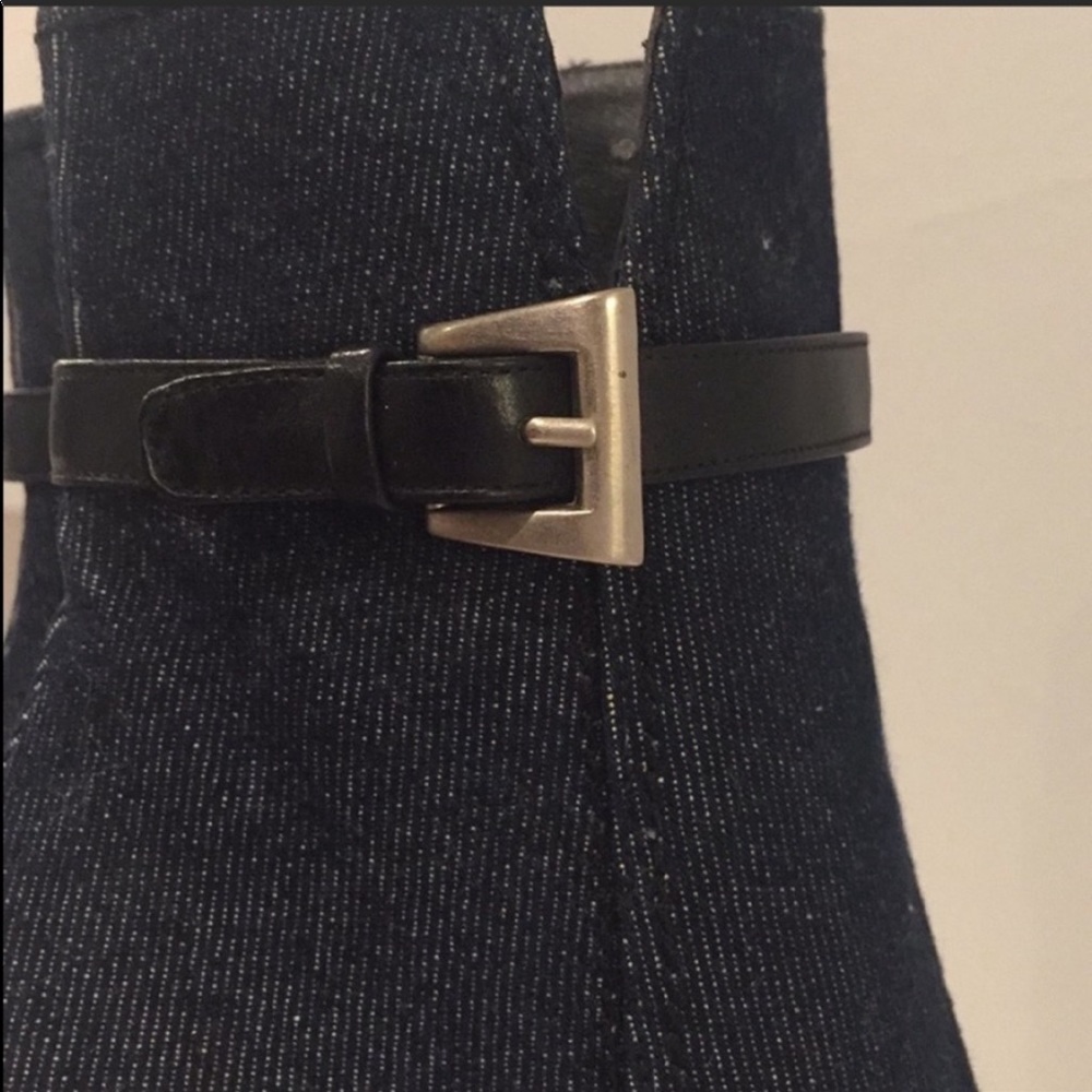 Stuart Weitzman Bottie Blue Demin Pointed Toe 8 - image 5